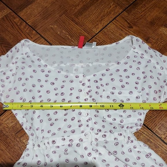 Vintage Peace Sign Button Down Dress with Pockets - Picture 10 of 16